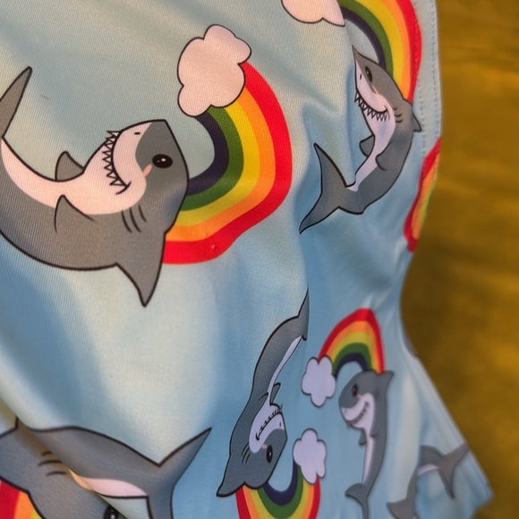 ModCloth X Collectif Rainbow Shark Swim 1X - Picture 8 of 9